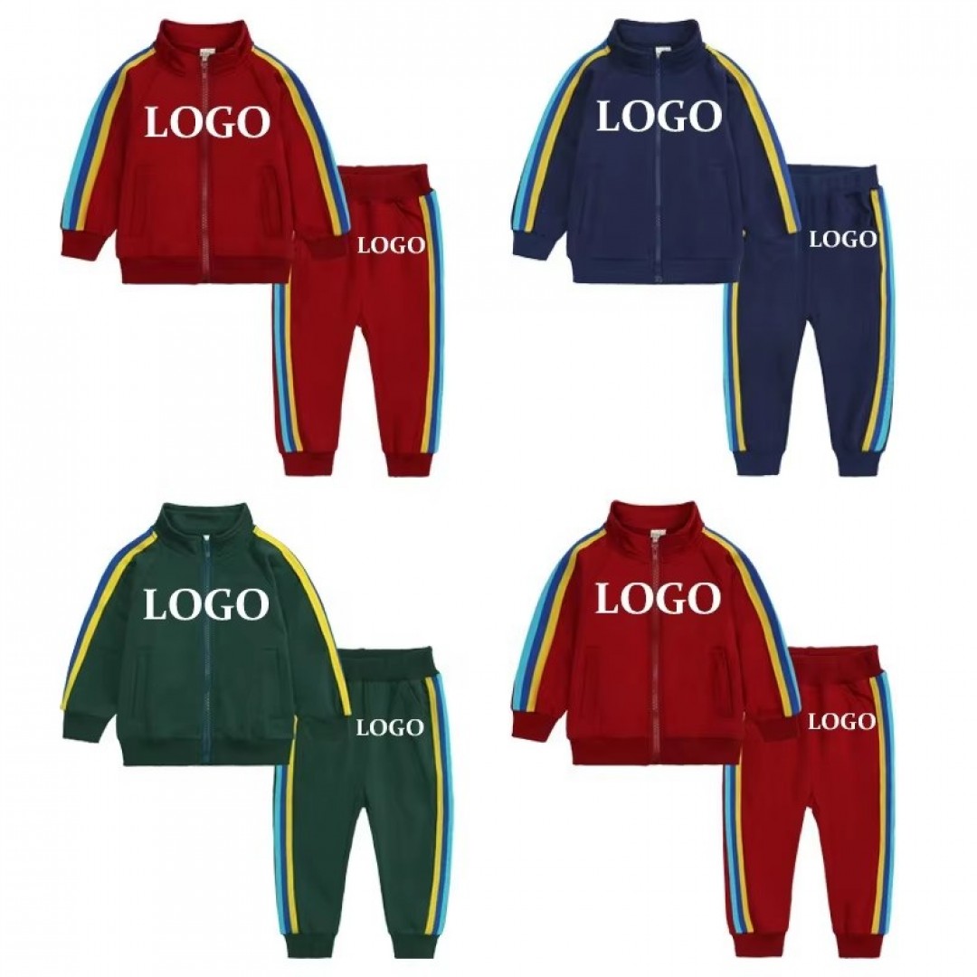 certifiedWholesale Children'S Wear Suits Boys and Girls 2 Piece Sportswear Two Piece Logo Kids Furniture Set Clothes