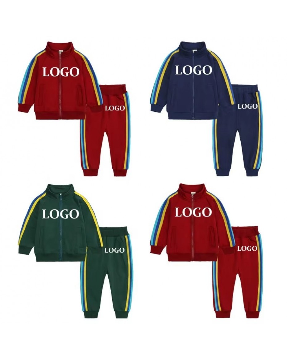 certifiedWholesale Children'S Wear Suits Boys and Girls 2 Piece Sportswear Two Piece Logo Kids Furniture Set Clothes