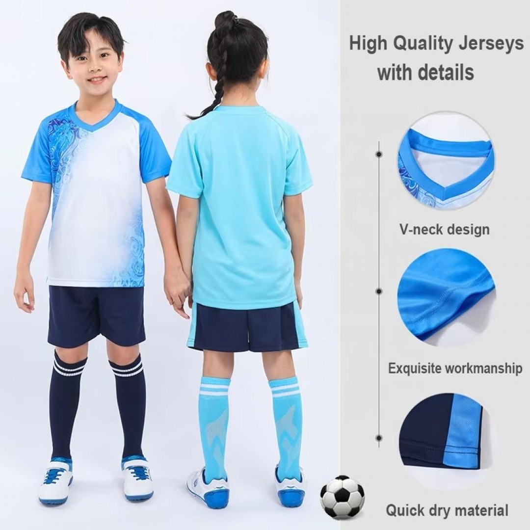 New Design Name Football Jerseys High Quality Soccer Uniform Sets for Kids Delivery by Jun 20