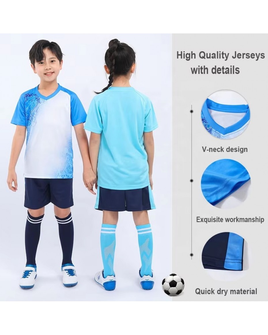 New Design Name Football Jerseys High Quality Soccer Uniform Sets for Kids Delivery by Jun 20