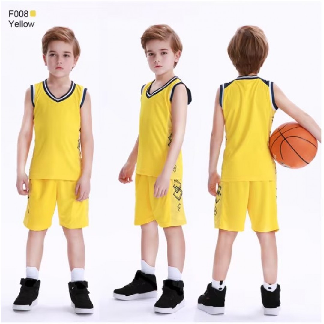 Children's Summer Breathable Fashion Latest Colorful Youth Basketball Clothes Set