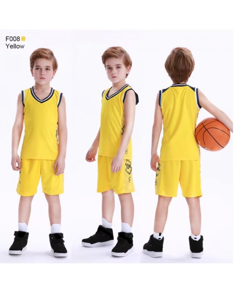 Children's Summer Breathable Fashion Latest Colorful Youth Basketball Clothes Set