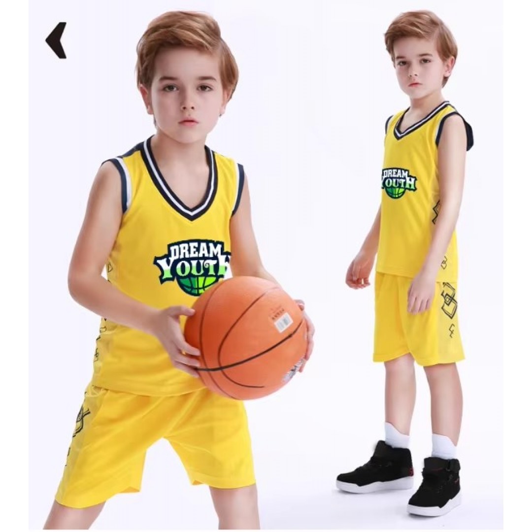 Children's Summer Breathable Fashion Latest Colorful Youth Basketball Clothes Set