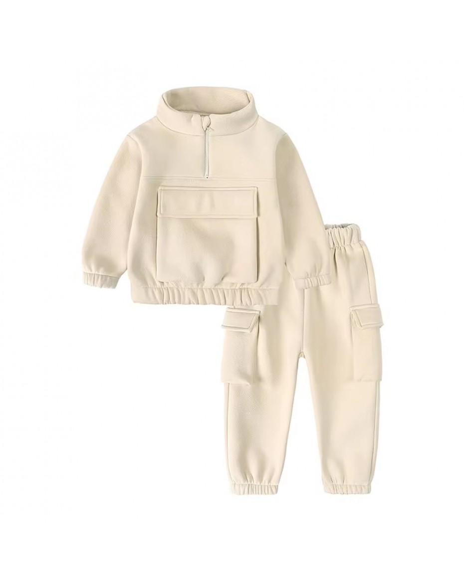certifiedPrivate Label Kids Long Sleeve Sport Tracksuits Sweatsuit Sets Training Hoodie Casual Style for Boys