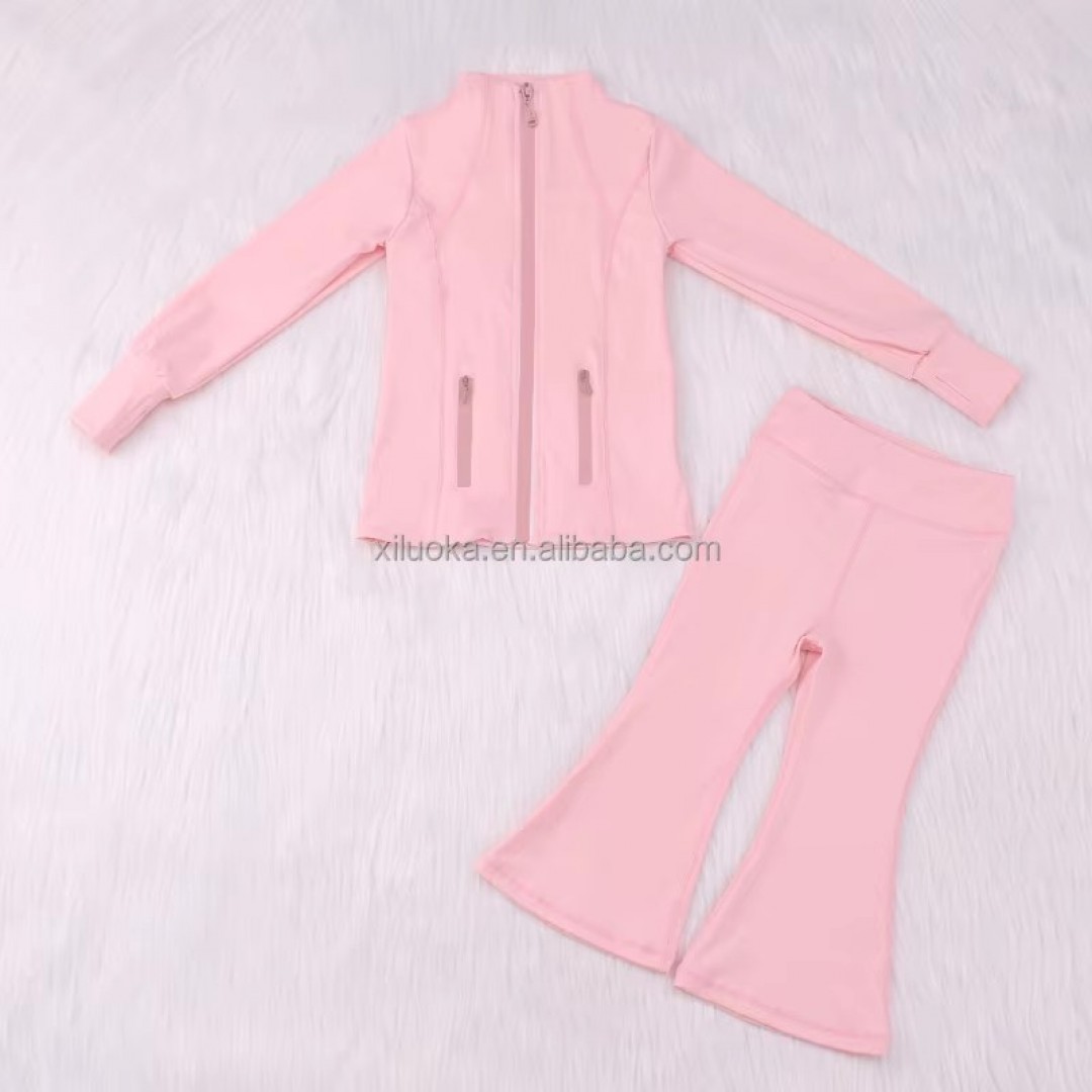 certifiedCustom Sportswear New Spandex High Waist Yoga Wear Children Girls Gym Jacket Long Sleeve Activewear Set 180-day lowest pricesDelivery by Jul