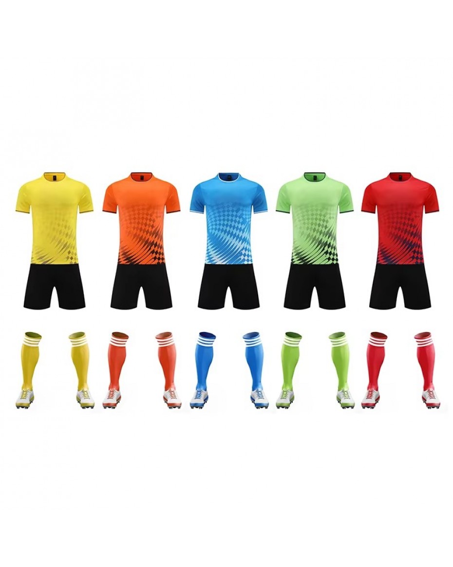 Adult Children's Football Uniform 5-Color Sportswear Team Logo Includes Orange Jersey OEM Service Breathable 100%