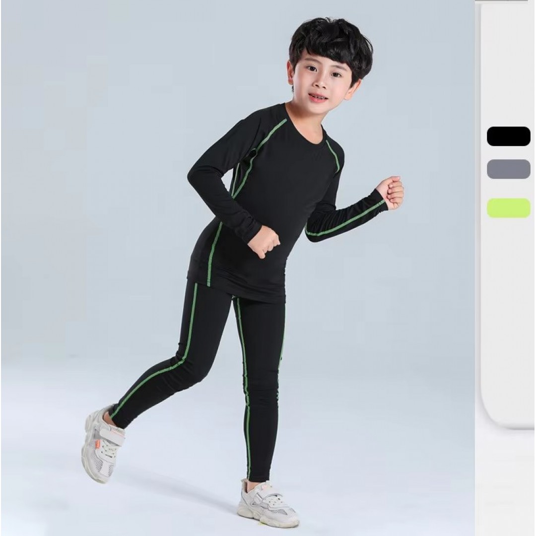Quick-Drying High-Elastic Kids Sports Suit for Track Field Competition Training Student Physical Fitness