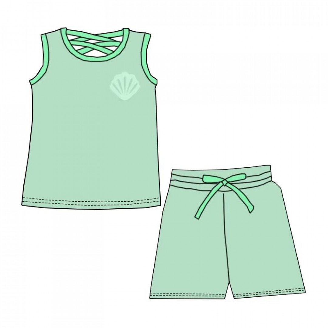 Newly Arrived Girls' Sports Sets, Fitness Yoga Training Sets, Solid-color Printed Design Children's Sets