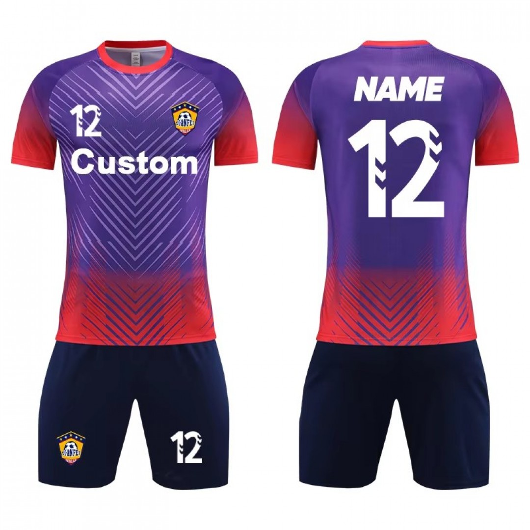 100% Polyester Children's Soccer Jersey Quick Dry Breathable Football Jersey Sets Children's Football Shirt