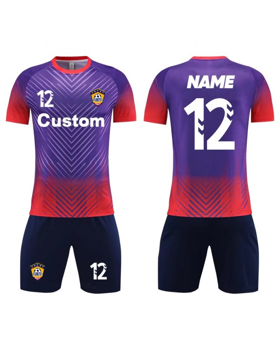 100% Polyester Children's Soccer Jersey Quick Dry Breathable Football Jersey Sets Children's Football Shirt