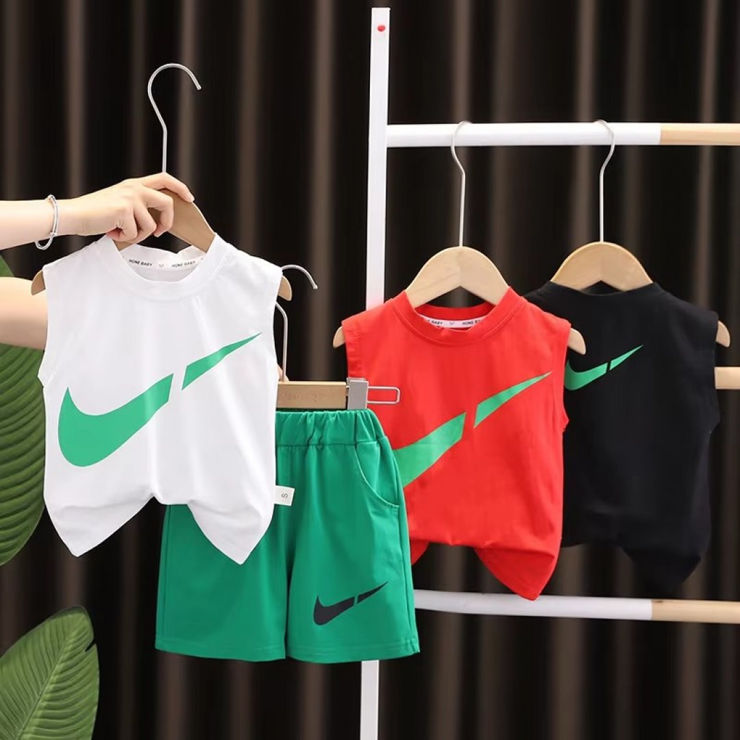 New Boy's Summer Thin Fashion Vest Set Sleeveless Top and Shorts for Toddler Sportswear for Children