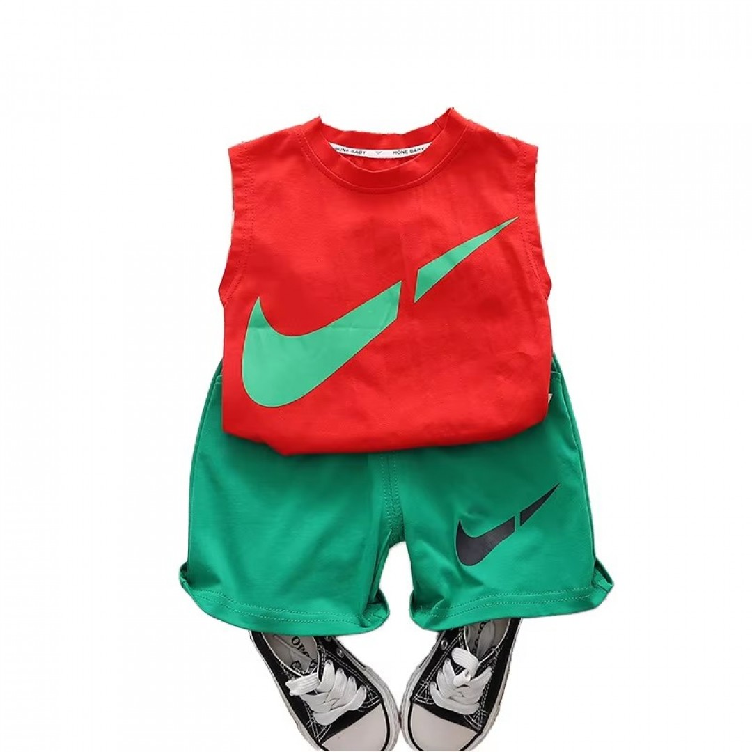 New Boy's Summer Thin Fashion Vest Set Sleeveless Top and Shorts for Toddler Sportswear for Children