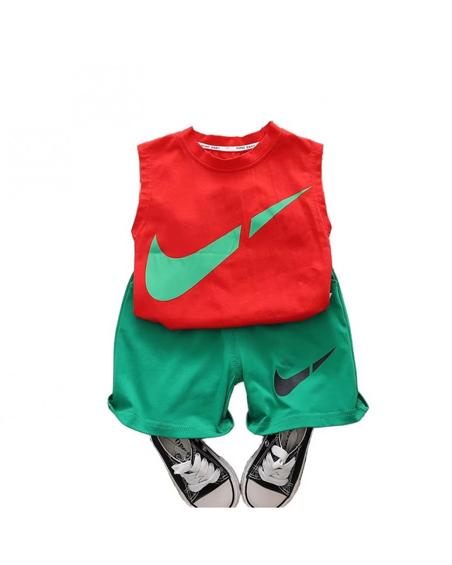 New Boy's Summer Thin Fashion Vest Set Sleeveless Top and Shorts for Toddler Sportswear for Children