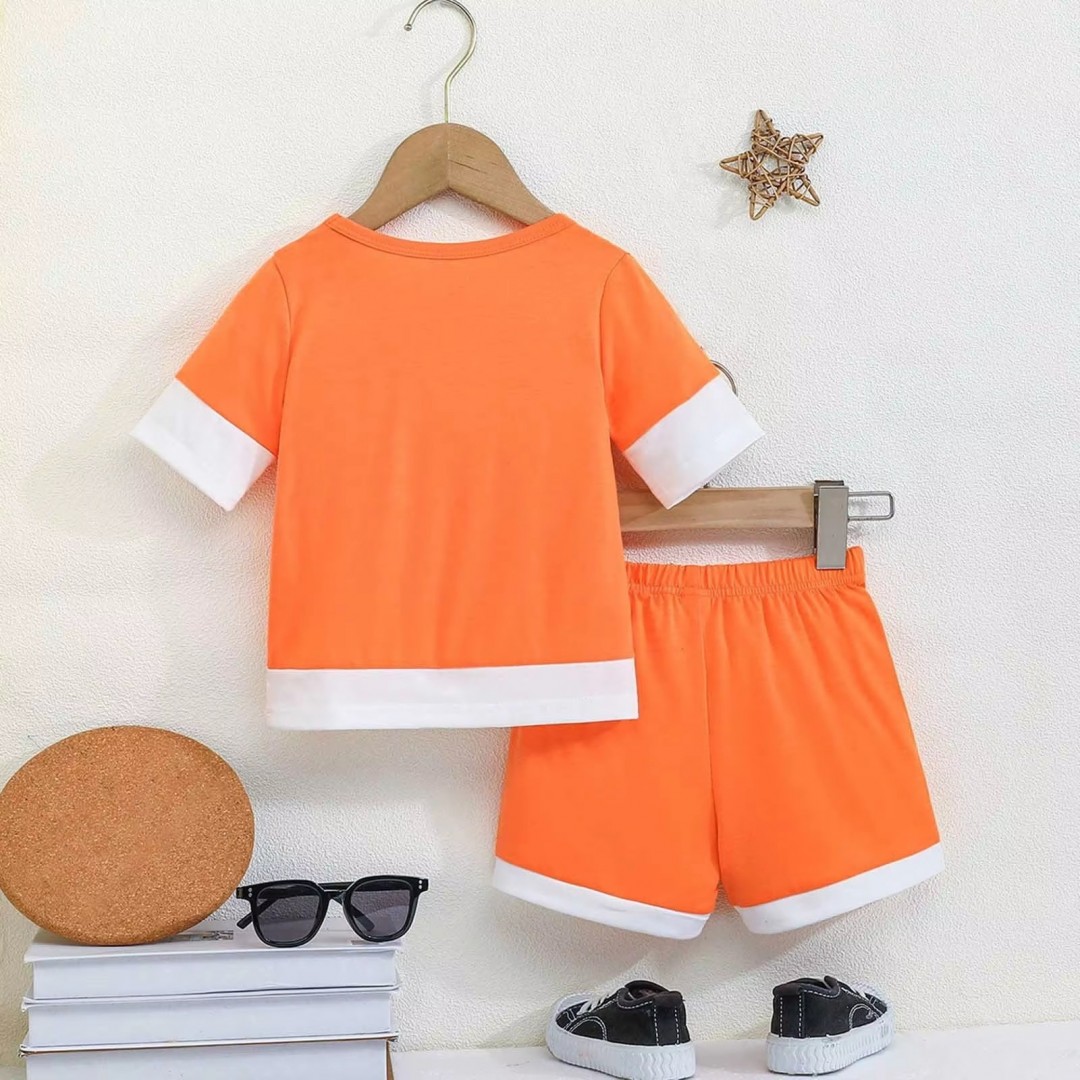 Toddler Boys Baby Girls Solid Casual Cotton Short Sleeve Shorts Sportswear Sports Two Piece Set Kids Children's Outfits