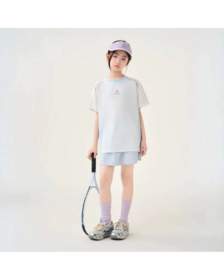 MZJ Quick-dry Children's Summer Sportswear Set Breathable Mesh Casual Style Cool Color Blocking Comfortable Sweat-wicking